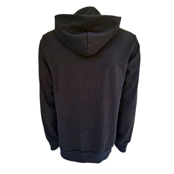 True Religion Men’s Black Full Zip Hoodie Sweatshirt Logo Drawstring Pockets L - Picture 3 of 10